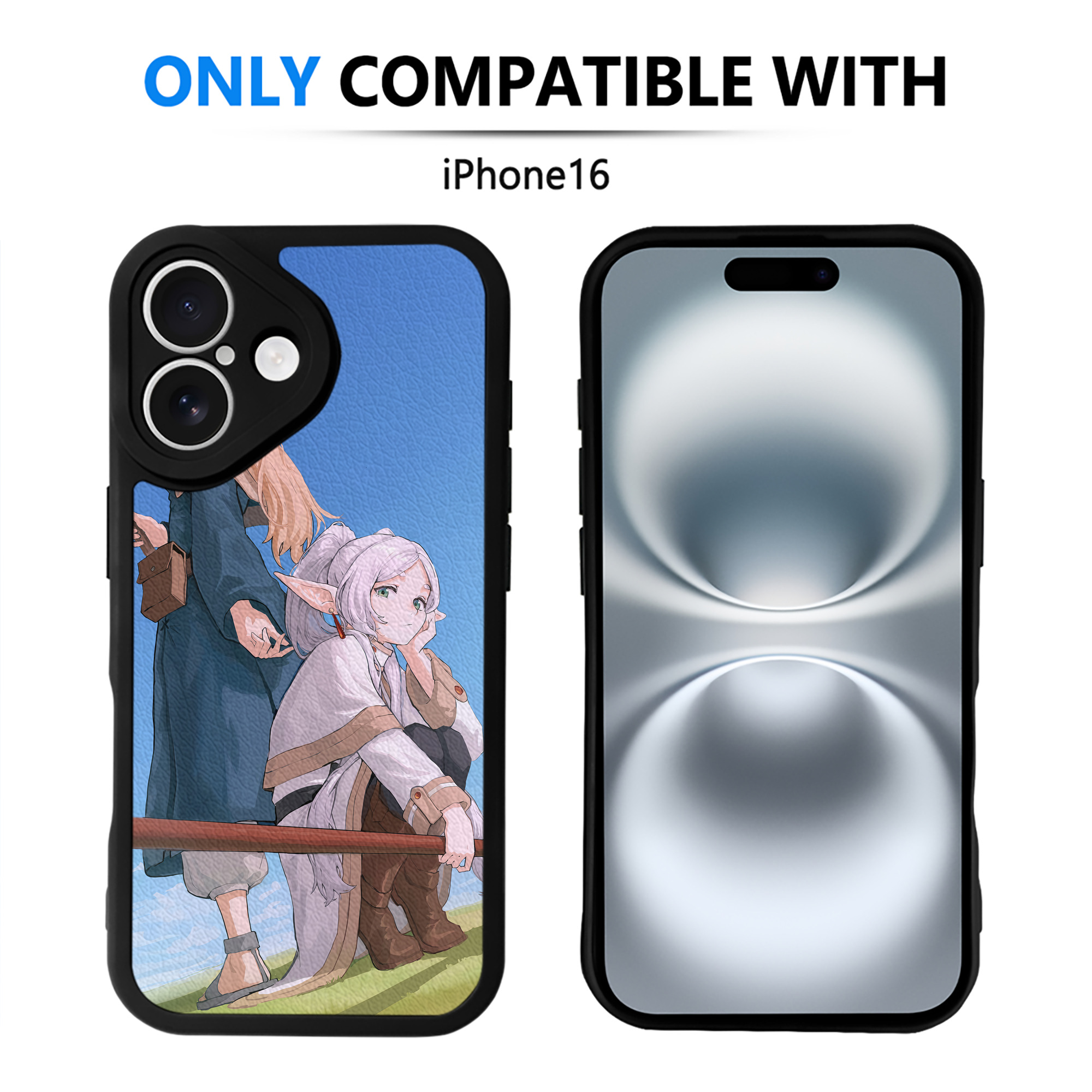（画像用） 葬送のフリーレン Frieren 【iPhone 16シリーズ対応】シリコンスマホケース（レザー調） 材質：シリコン